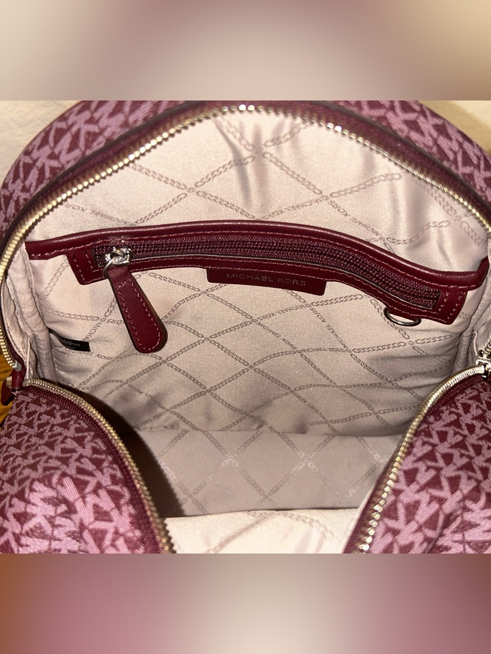 Michael Kors Rhea Medium Color-Block Signature Logo Backpack - Picture 14 of 16